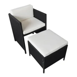 Happy Garden Buitenmeubelsets Santorin - Zwart - Geweven Hars-Brico Hot