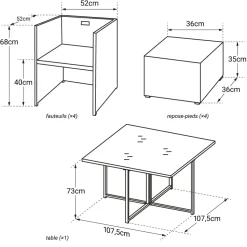Happy Garden Buitenmeubelsets Santorin - Zwart - Geweven Hars-Brico Hot