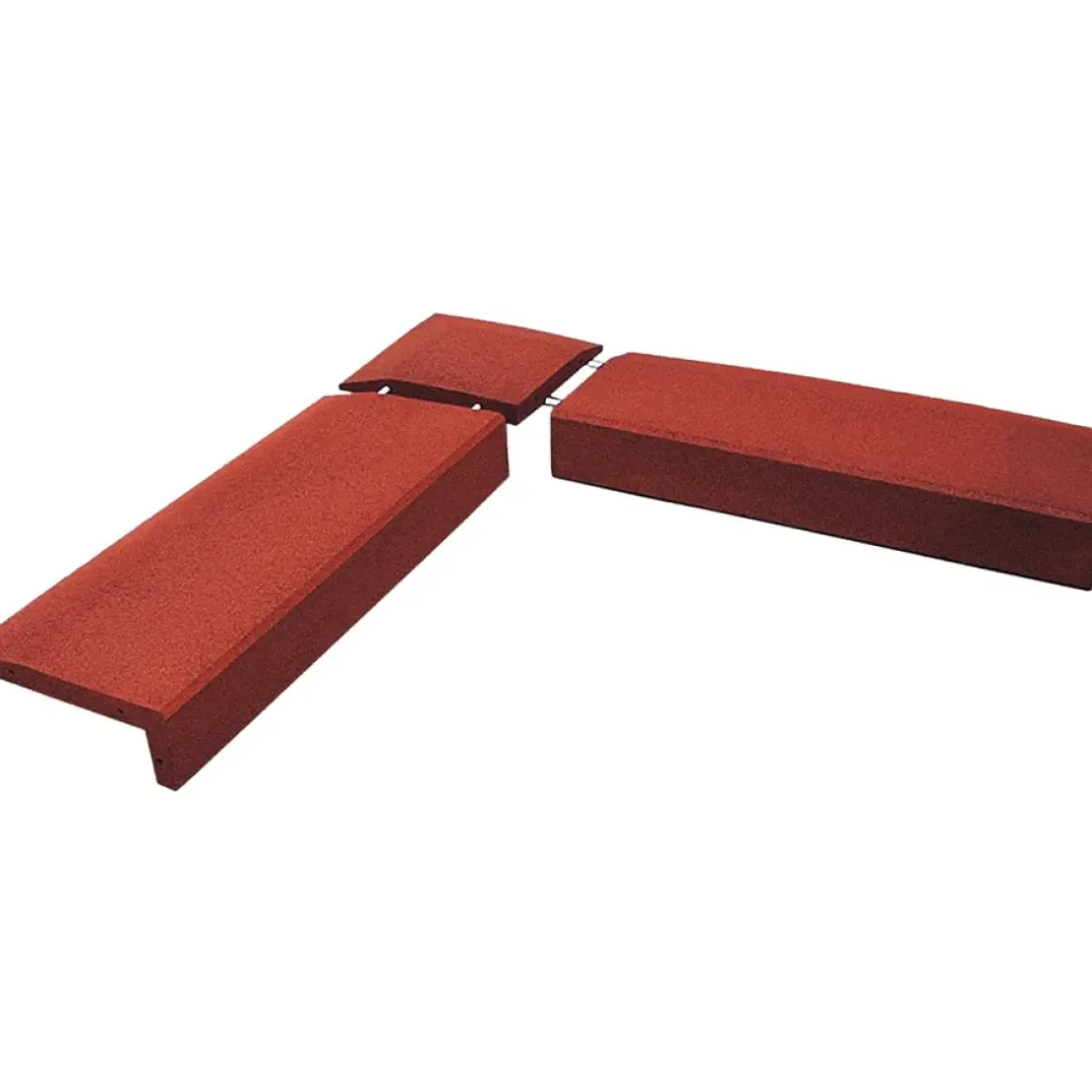 Hoekstuk Rubber Rand Opsluitband L-Vormig - 40X40 Cm - Rood-Brico Hot