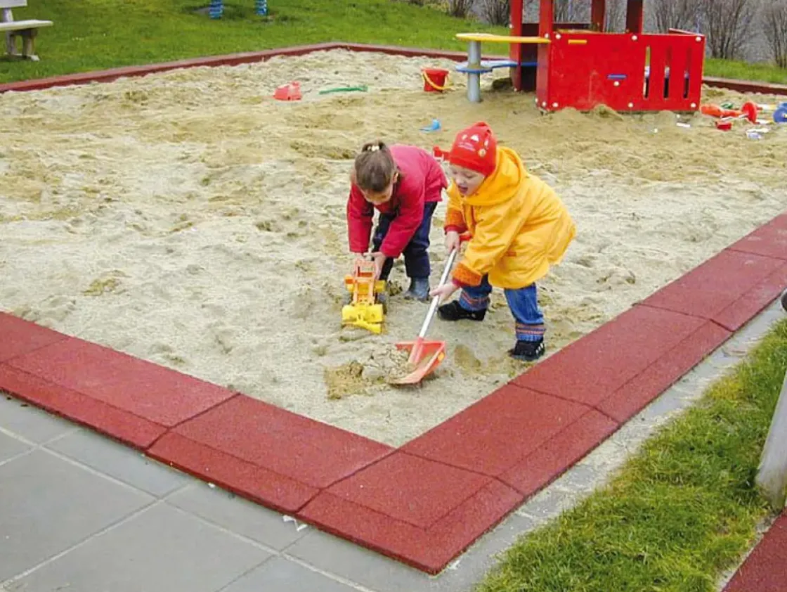 Hoekstuk Rubber Rand Opsluitband L-Vormig - 40X40 Cm - Rood-Brico Hot