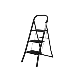 Brico Huishoudtrap - Keukentrap 3 Treden - Inklapbaar - Zwart Clearance