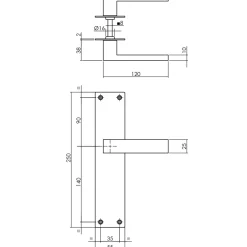 Intersteel Deurklink Amsterdam + Plaat 250X55X2Mm Blind Geborsteld Rvs-Brico Sale
