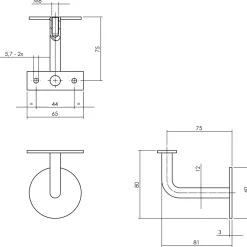 Intersteel Leuninghouder Gebogen Vlak Zadel Rvs Geborsteld-Brico Online