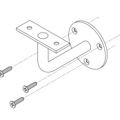 Intersteel Leuninghouder Gebogen Vlak Zadel Rvs Geborsteld-Brico Online