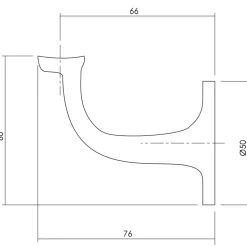 Intersteel Leuninghouder Hol Zadel Blind Messing Gelakt-Brico Clearance