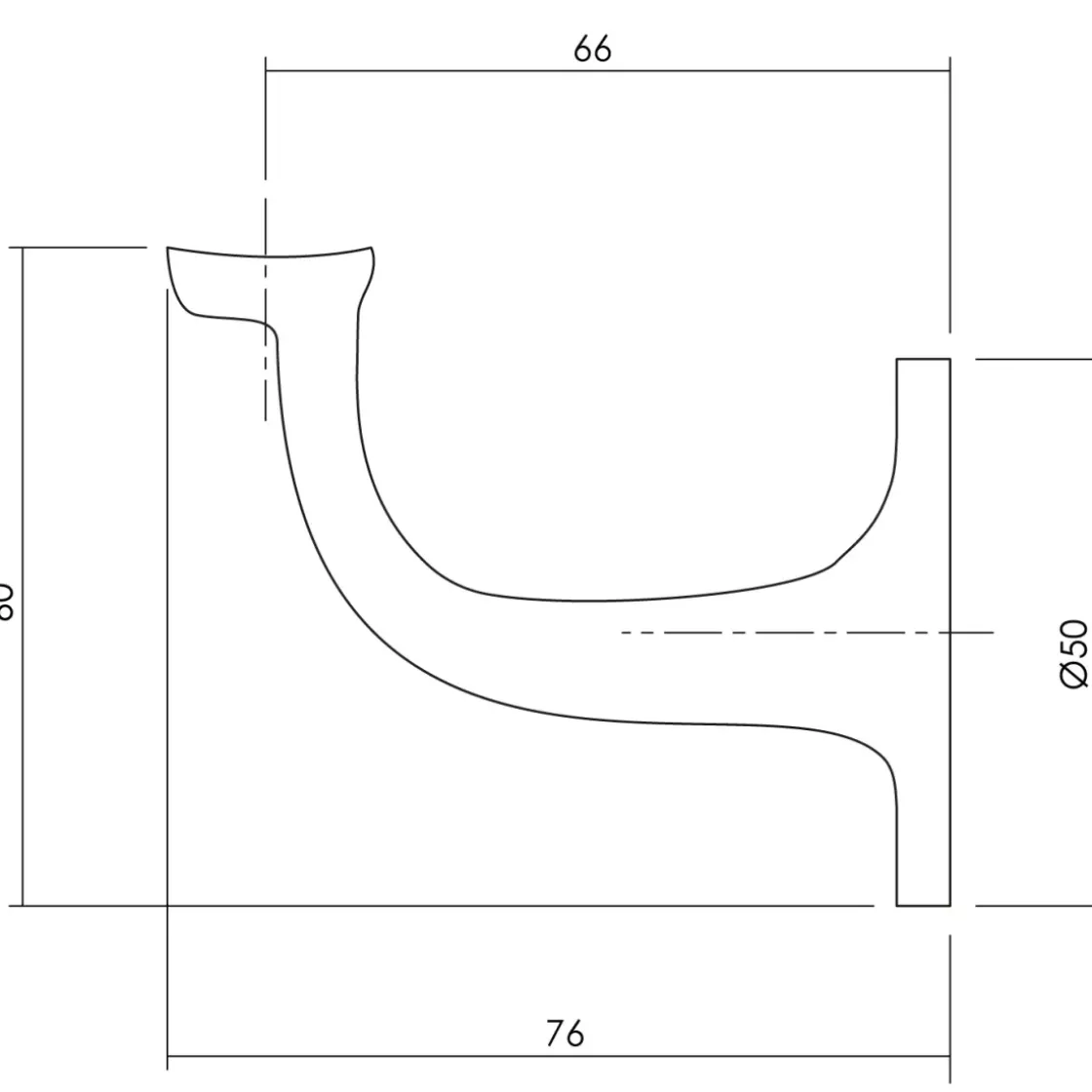Intersteel Leuninghouder Hol Zadel Blind Messing Gelakt-Brico Clearance