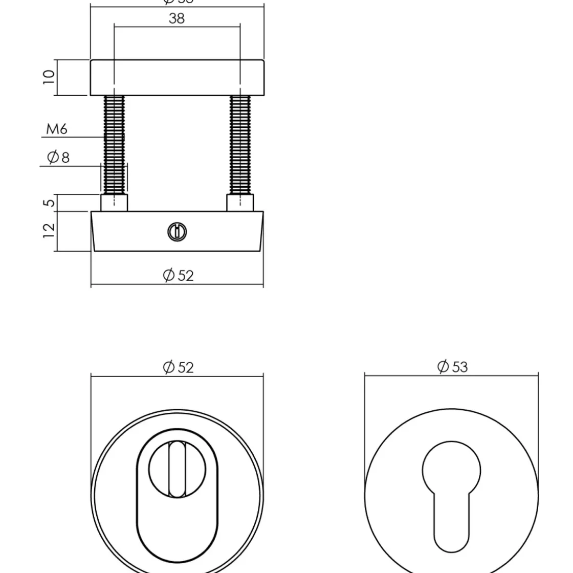 Intersteel Veiligheidsbeslag Set Voordeur Skg*** Ronde Rozet Rvs Zwart-Brico Best
