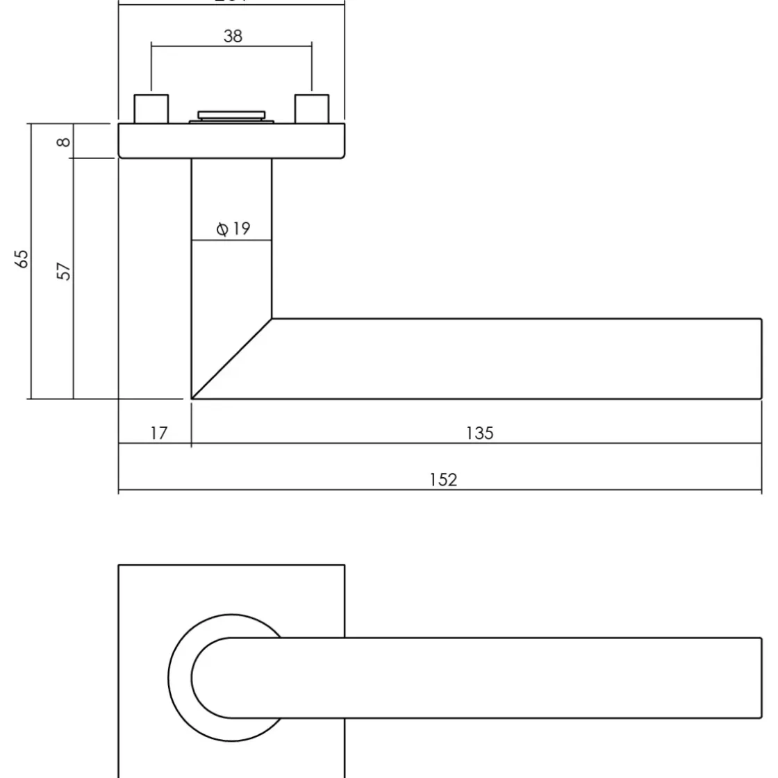 Intersteel Voordeurset Veiligheidsbeslag Skg*** Vierkant Rozet Rvs Geborsteld Met Kerntrekbeveiliging-Brico Outlet
