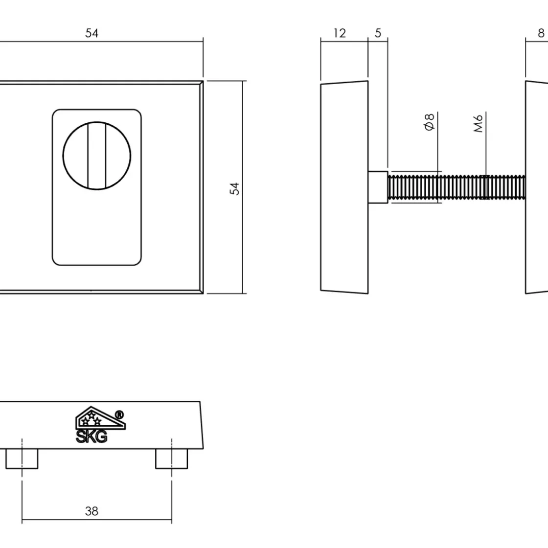 Intersteel Voordeurset Veiligheidsbeslag Skg*** Vierkant Rozet Rvs Geborsteld Met Kerntrekbeveiliging-Brico Outlet