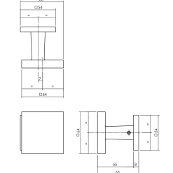 Intersteel Voordeurset Veiligheidsbeslag Skg*** Vierkant Rozet Rvs Geborsteld Met Kerntrekbeveiliging-Brico Outlet