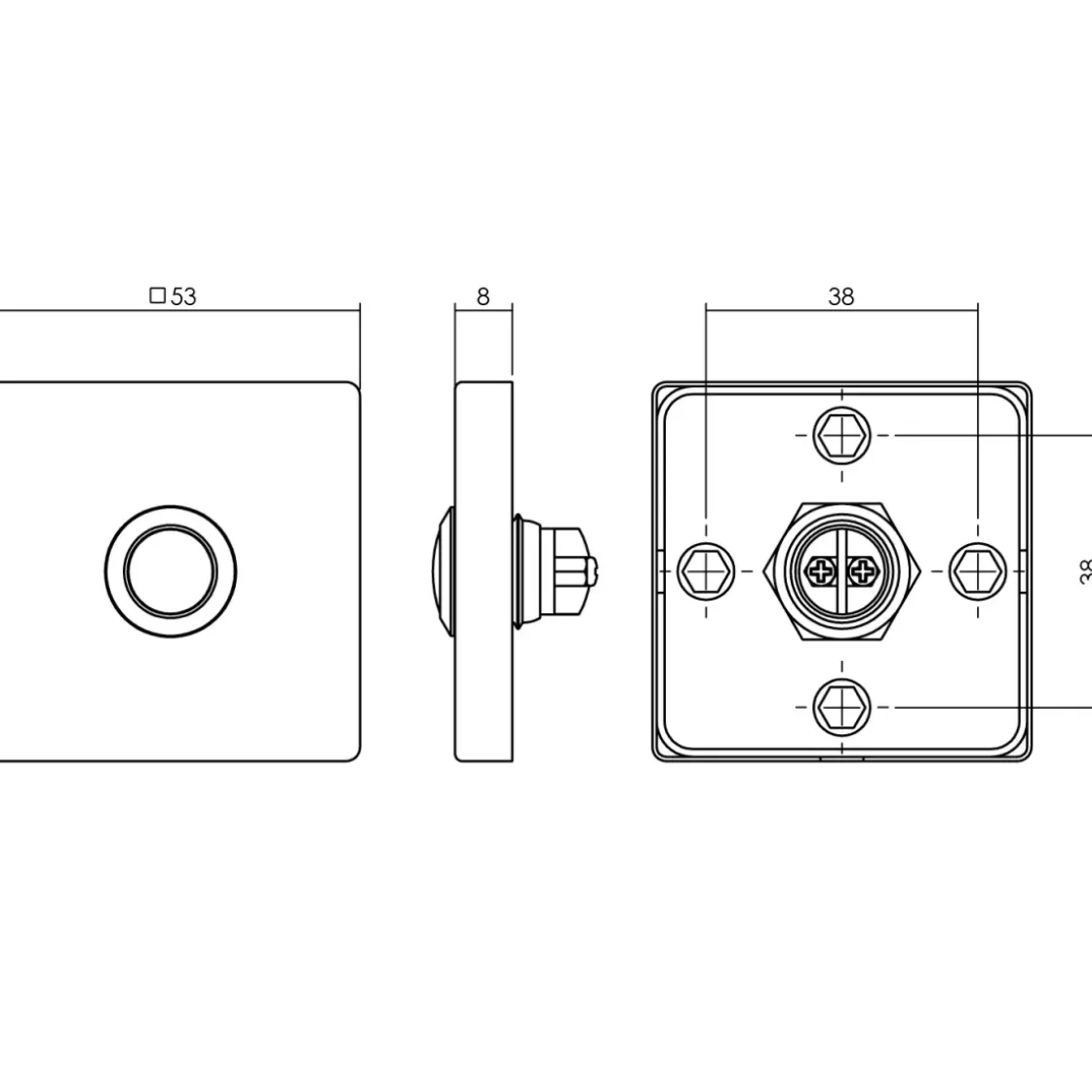 Intersteel Voordeurset Veiligheidsbeslag Skg*** Vierkant Rozet Rvs Geborsteld Met Kerntrekbeveiliging-Brico Outlet