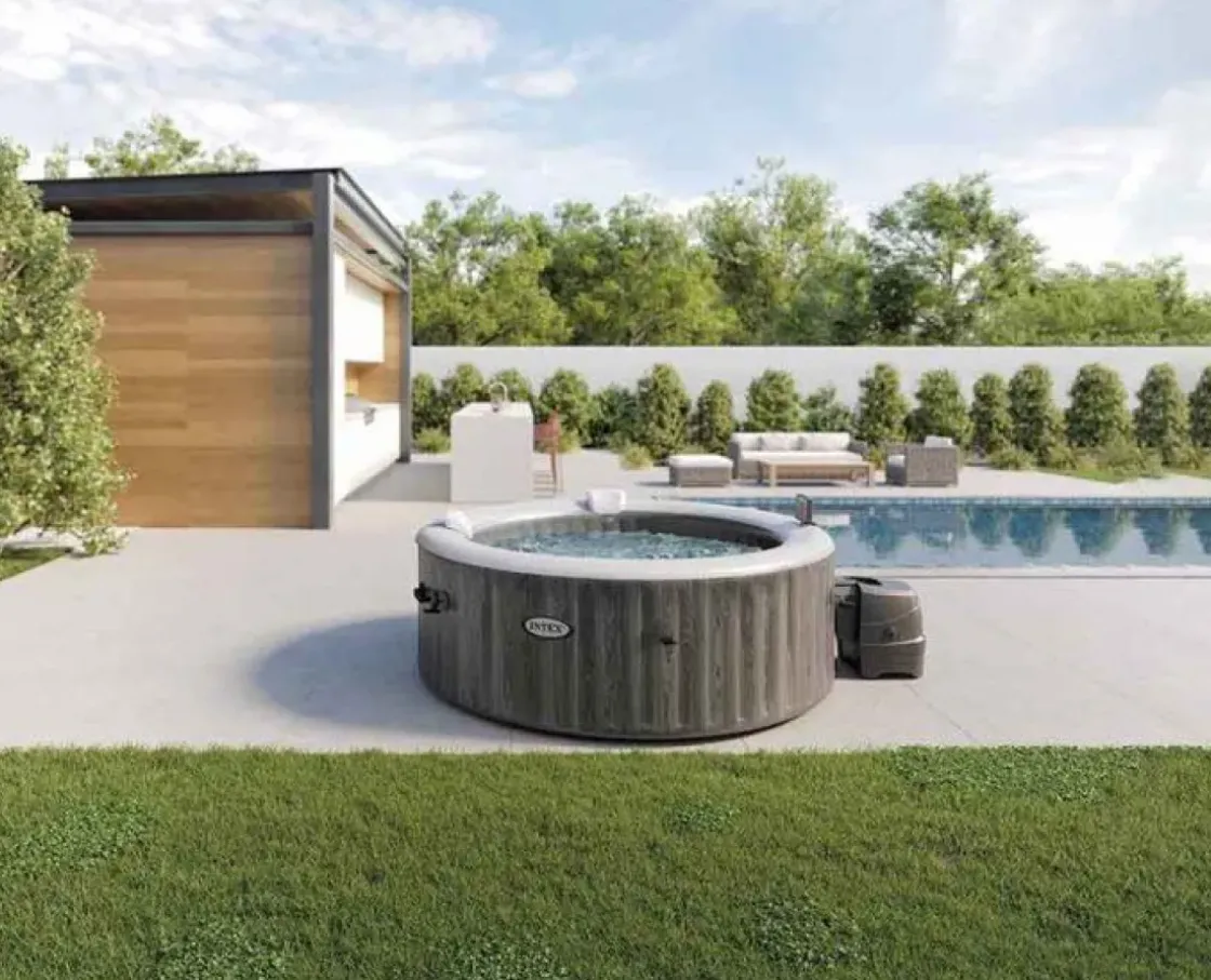 Intex Bubbelbad Purespa Bubble Greywood 4 Personen O196X71Cm-Brico