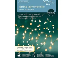 Brico Kerstverlichting (Lumineo) Lichtslinger 567 Micro Led Warm Wit/Klassiek 9M Clearance