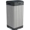 Brico Keter Afvalbak Rockford 124L Grijs 41X41X87,4Cm Buiten Hot