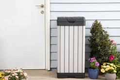 Brico Keter Afvalbak Rockford 124L Grijs 41X41X87,4Cm Buiten Hot