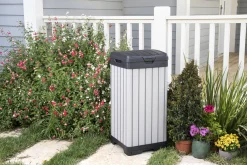 Brico Keter Afvalbak Rockford 124L Grijs 41X41X87,4Cm Buiten Hot