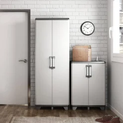 Brico Keter Gear Hoge Opbergkast 39X68X182Cm Zwart/Grijs Clearance