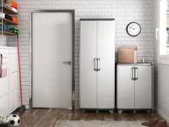 Brico Keter Gear Hoge Opbergkast 39X68X182Cm Zwart/Grijs Clearance