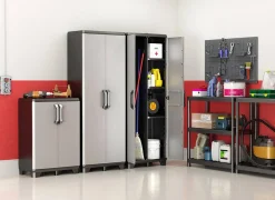 Brico Keter Gear Hoge Opbergkast 39X68X182Cm Zwart/Grijs Clearance