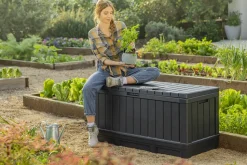 Keter Kussenbox Kentwood Kunststof Antraciet 350L-Brico