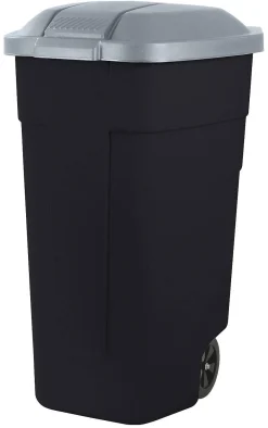Brico Keter Mobiele Afvalcontainer Zwart Steel 110L New