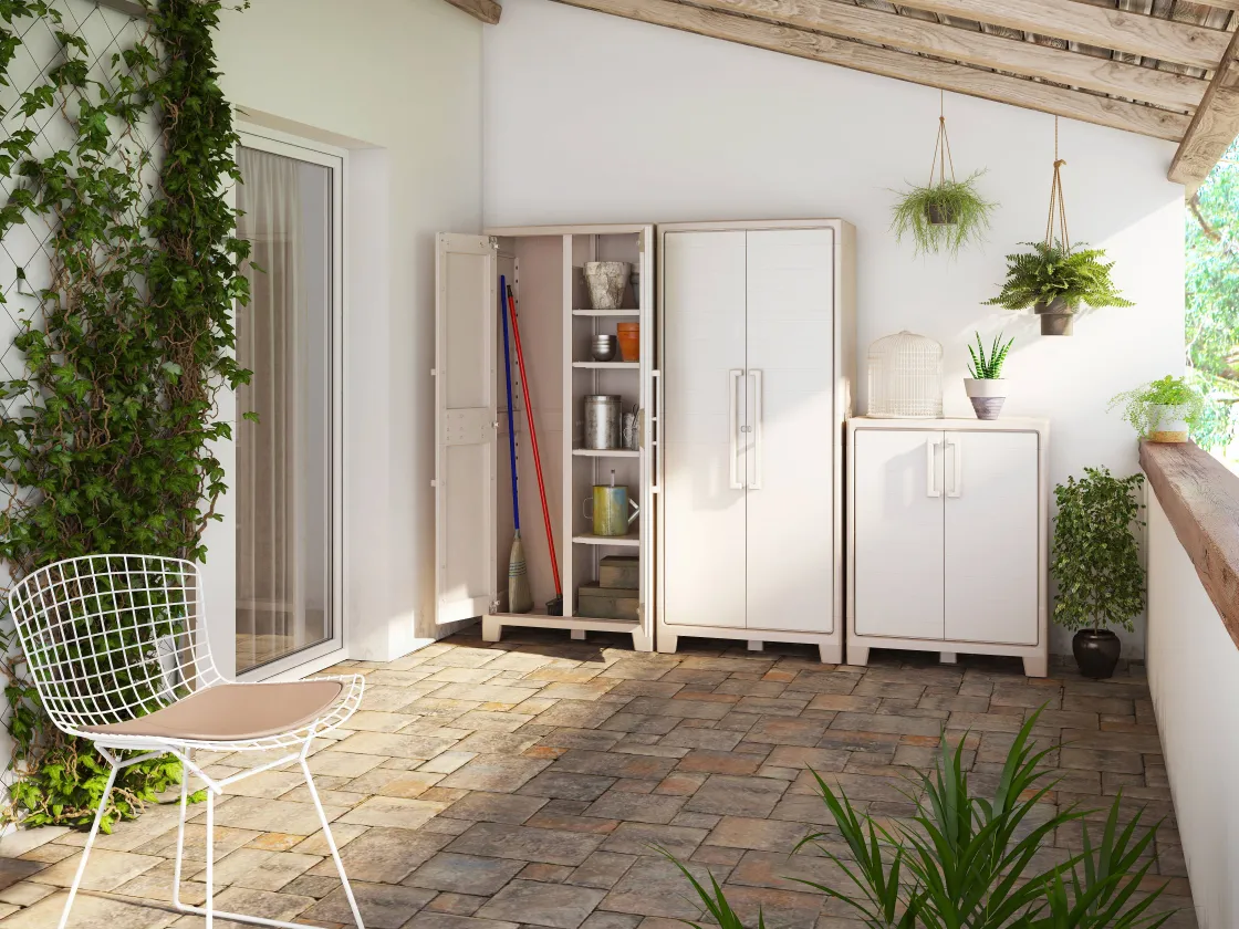 Brico Keter Multispace Kast Guilliver 80X182Cm Zand/Beige Discount