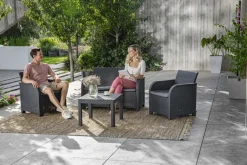 Keter Rosalie Lounge Set Grafiet 113X74X65Cm-Brico Discount
