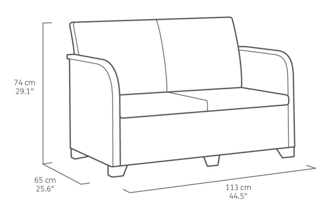 Keter Rosalie Lounge Set Grafiet 113X74X65Cm-Brico Discount