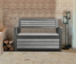 Keter Tuinbank Hudson Opberg Grijs 260L-Brico Online