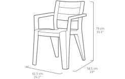 Keter Tuinstoel Julie Grafiet 61,5X58,5X79Cm-Brico Sale