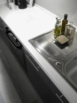 Brico Keukenblok Mara 250Cm Glanzend Zwart Clearance