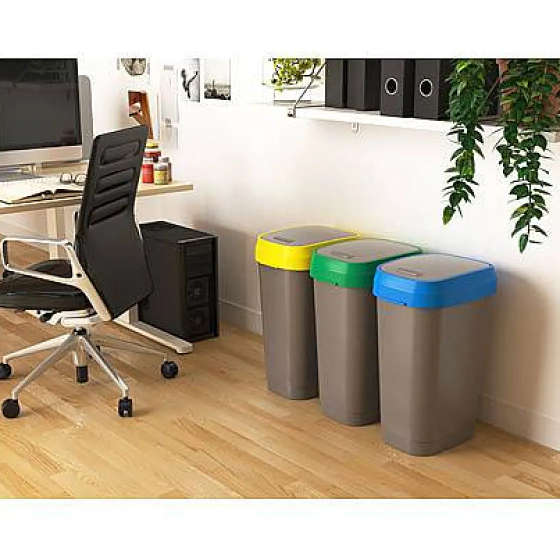 Brico Kis Vuilsnisbak 'Dual Swing Eco' Geel En Grijs 50 L Online