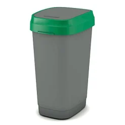 Brico Kis Vuilsnisbak 'Dual Swing Eco' Groen En Grijs 50 L Hot