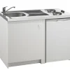 Brico Kitchenette Eco Aanrecht Rvs 120X60X5Cm Met 2 Ingebouwde Kookplaten 2X1500W Discount