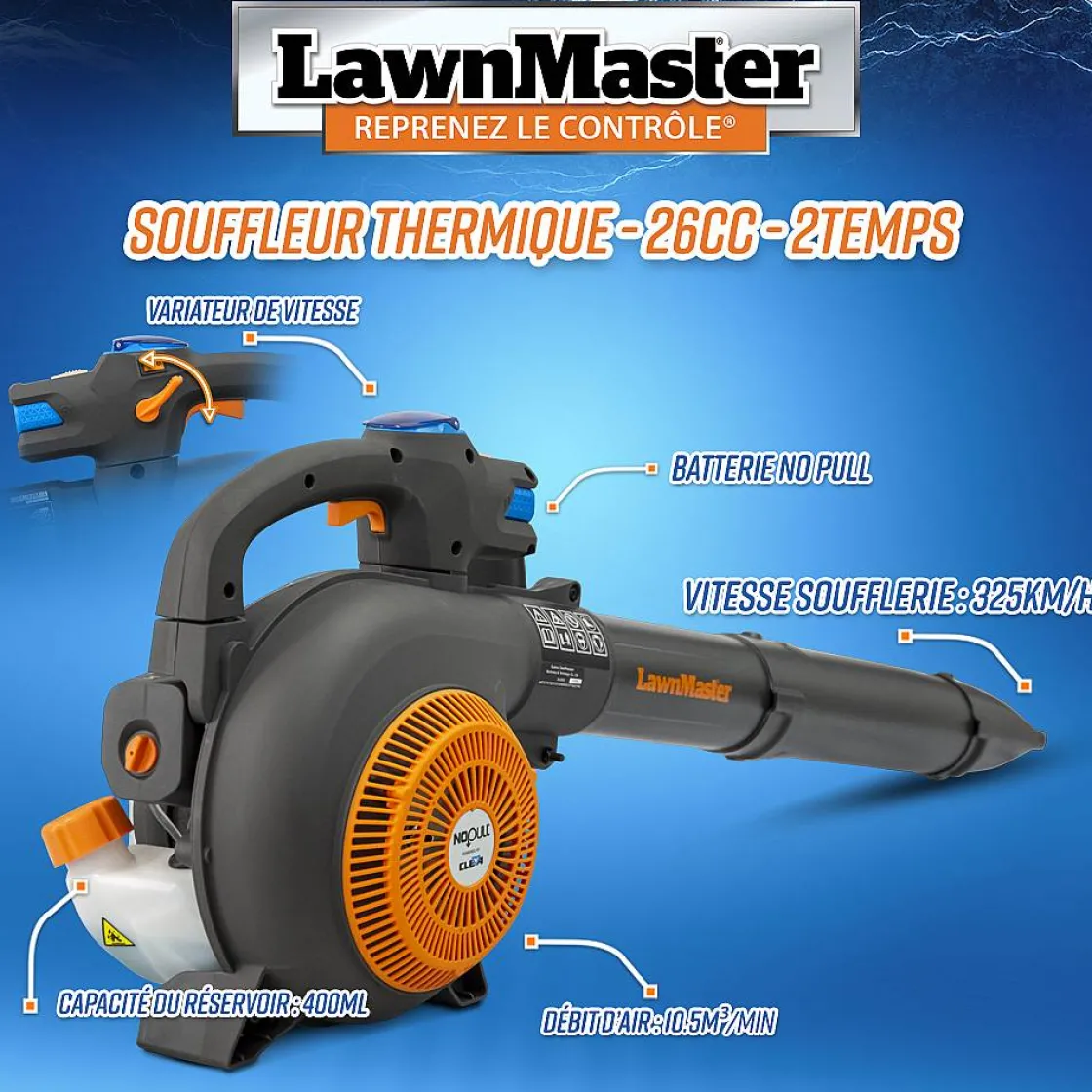 Brico Lawnmaster -26Cc Thermische Blazer Met Elektrische Start, 325Km/H Discount