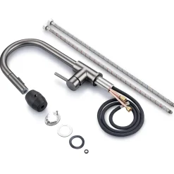 Brico Lomazoo Keukenkraan Met Uittrekbare Uitloop Mason Gun Metal Antraciet