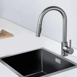 Brico Lomazoo Keukenkraan Met Uittrekbare Uitloop Mason Gun Metal Antraciet