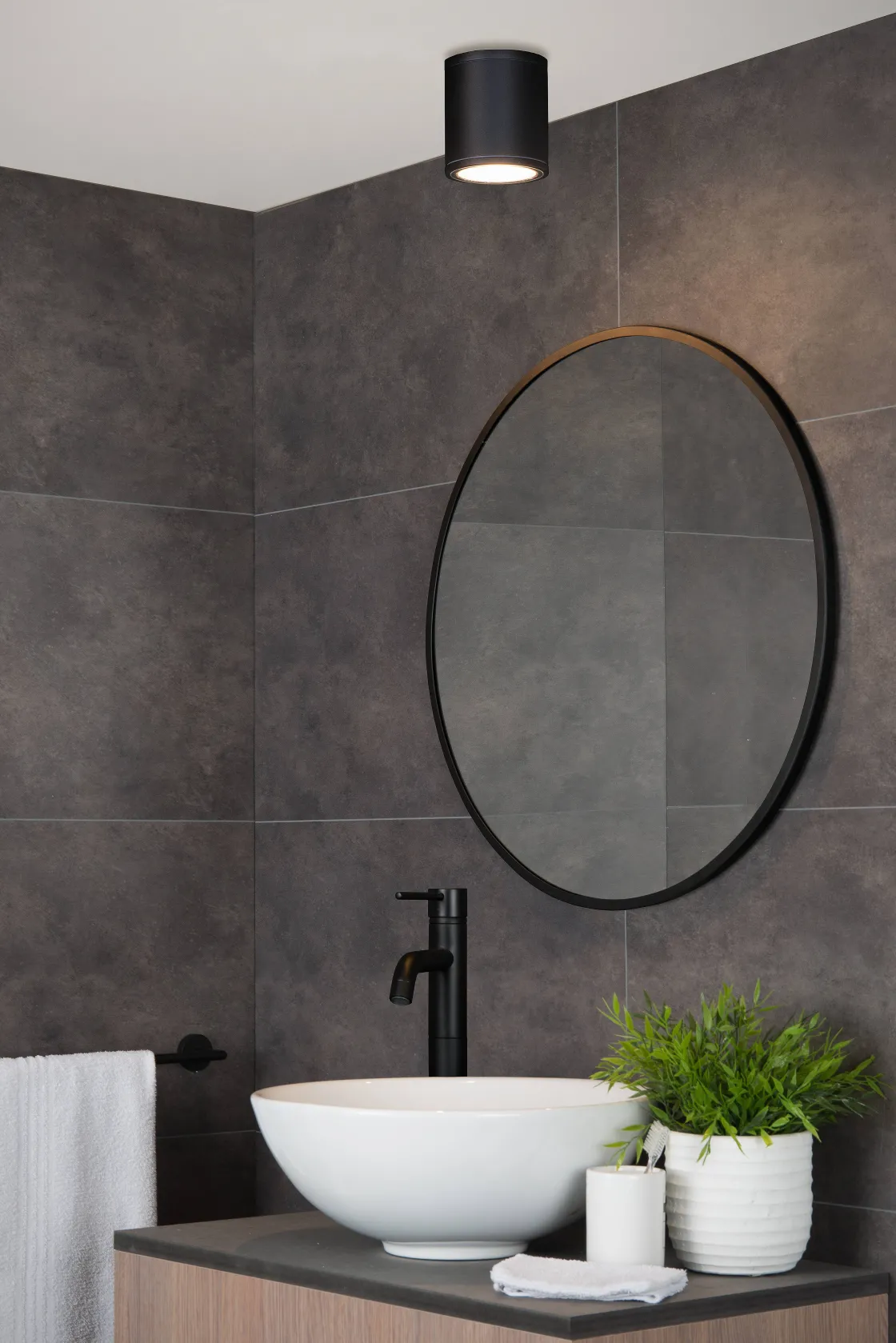 Brico Lucide Plafondspot Aven Zwart 9Cm Gu10 Discount