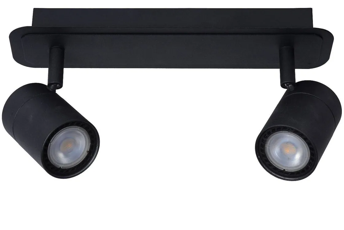 Brico Lucide Plafondspot Lennert Zwart 2Xgu10 5W