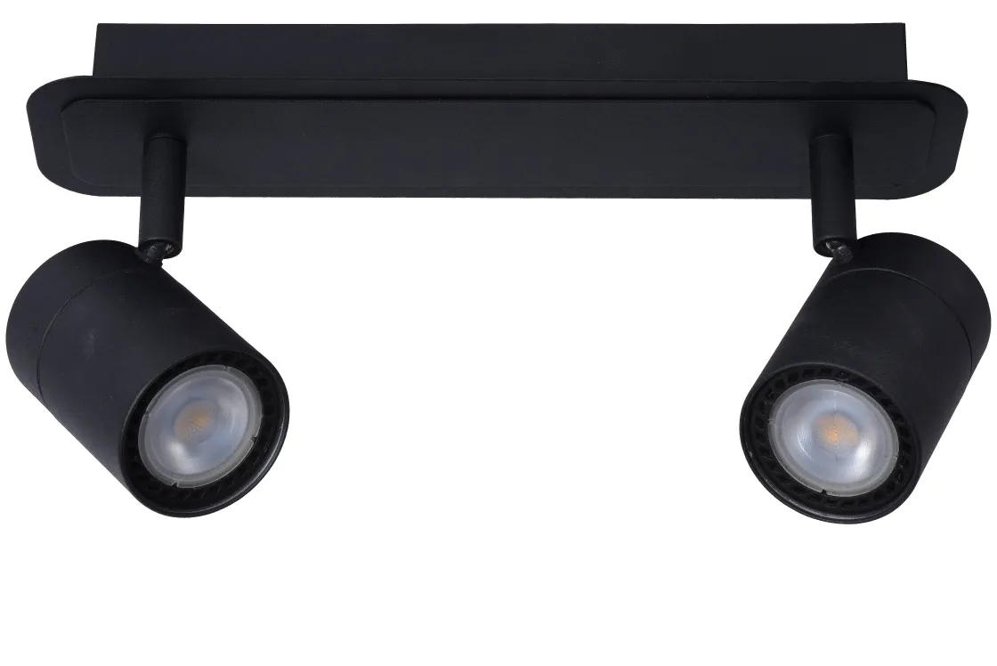 Brico Lucide Plafondspot Lennert Zwart 2Xgu10 5W