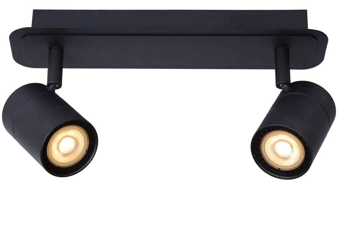 Brico Lucide Plafondspot Lennert Zwart 2Xgu10 5W