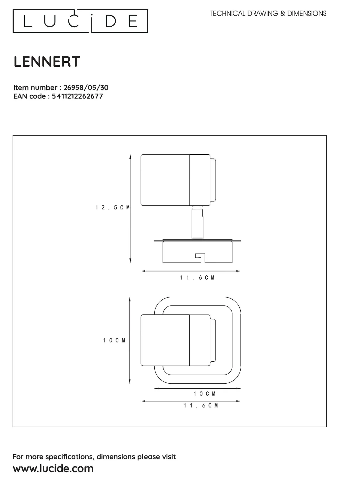 Brico Lucide Plafondspot Lennert Zwart Gu10 5W Online