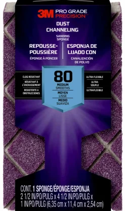 3M Blokschuurspons Pro Grade Precision Met Stofkanalen Korrel 80 Middelgrof 12St/Pak-Brico