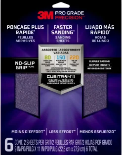 3M Schuurvellen Pro-Grade Precision Assortiment Korrels 80 150 220 6St/Pak-Brico Best