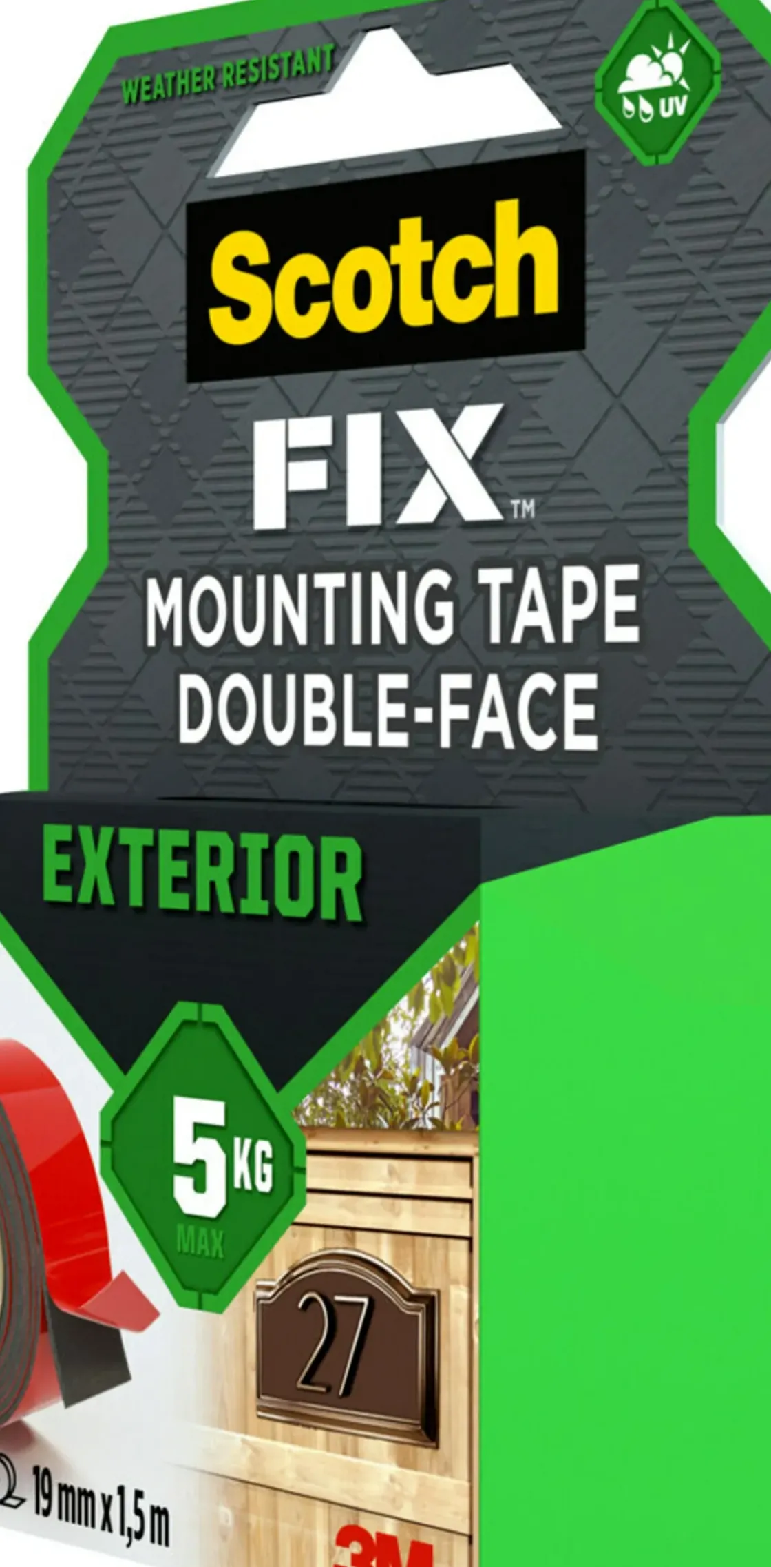 3M Scotch Montagetape Voor Buiten 5344-1915-P 19Mm 1,5M-Brico Discount