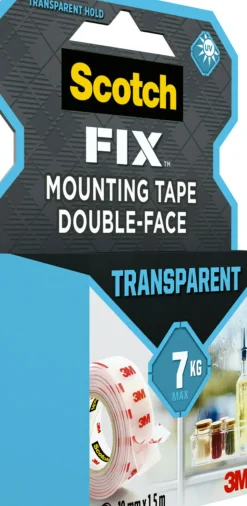 3M Scotch Transparant Montagetape 19Mmx1,5M-Brico Discount