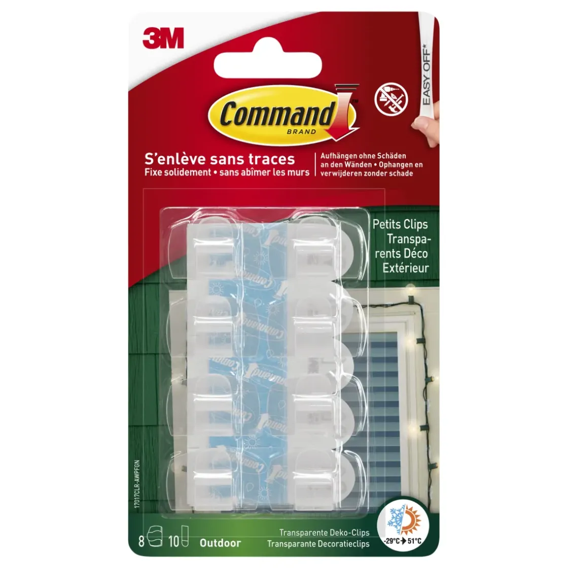 3M Transparente Deko-Clips Outdoor Command™ 17017Clr-Aw-Brico