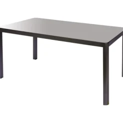 Macari Tuintafel + Verstelbare Poten Glas/Aluminium 150X90X75Cm-Brico Outlet