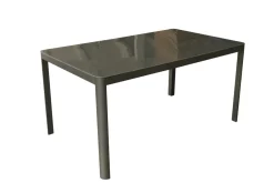 Macari Tuintafel + Verstelbare Poten Glas/Aluminium 150X90X75Cm-Brico Outlet