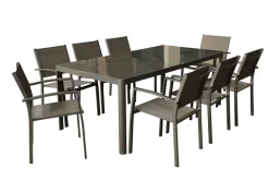 Macari Tuintafel Aluminium/Glas 200X100X75Cm-Brico New